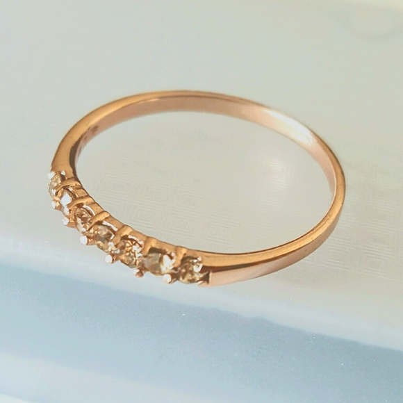 Rose Gold Plated Sterling Silver Stacking Ring - Picture 1 of 7